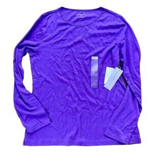 NWT Liz Claiborne long sleeves tee too size XL purple.